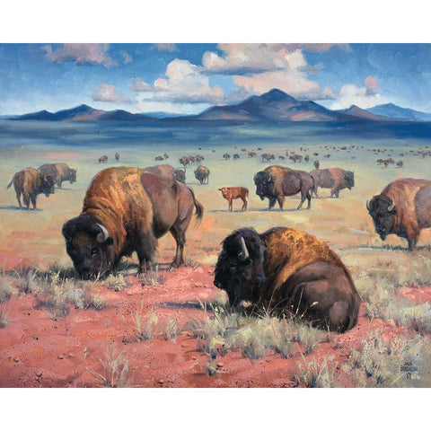 Home on the Range Black Modern Wood Framed Art Print with Double Matting by Sorenson, Jack