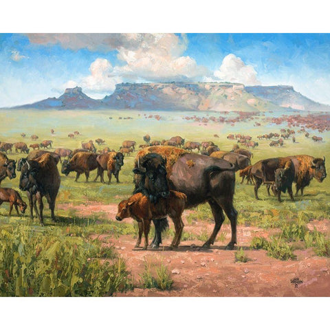 Spirit of the Plains Black Modern Wood Framed Art Print with Double Matting by Sorenson, Jack