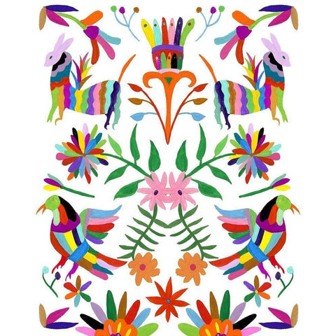 Modern Otomi II Black Modern Wood Framed Art Print with Double Matting by Wang, Melissa