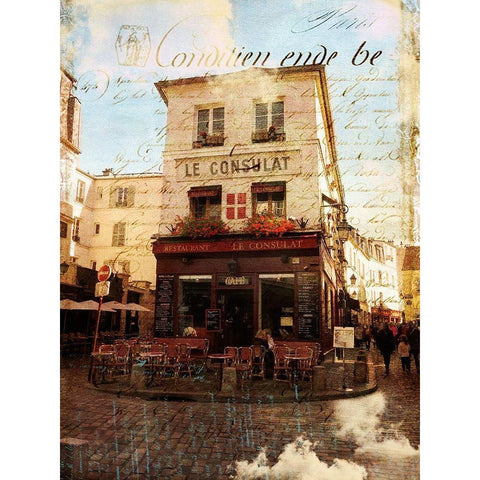Paris Bistro III White Modern Wood Framed Art Print by Lloyd, Sandy