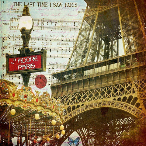 Eiffel Romance VI White Modern Wood Framed Art Print by Lloyd, Sandy