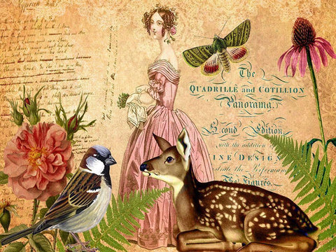 Postcards of Paris III Black Ornate Wood Framed Art Print with Double Matting by Lloyd, Sandy