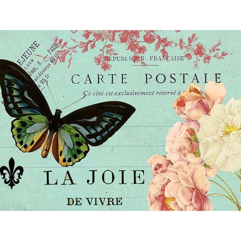 Postcards of Paris IV Black Modern Wood Framed Art Print by Lloyd, Sandy