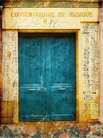 Postcards of Paris XI Black Ornate Wood Framed Art Print with Double Matting by Lloyd, Sandy