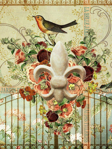 Postcards of Paris XII Black Ornate Wood Framed Art Print with Double Matting by Lloyd, Sandy