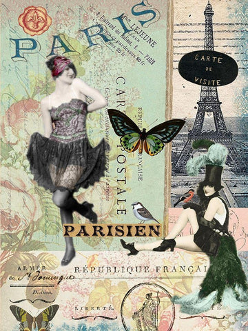 Femme Paris III Black Ornate Wood Framed Art Print with Double Matting by Lloyd, Sandy