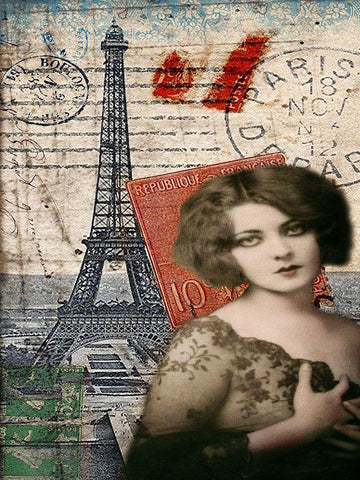 Femme Paris IV Black Ornate Wood Framed Art Print with Double Matting by Lloyd, Sandy