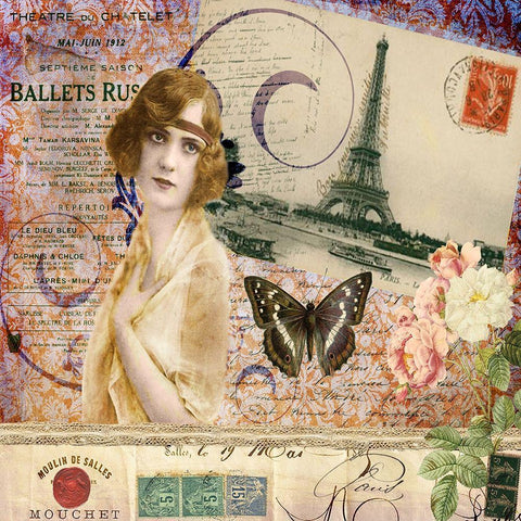 Femme Paris X Black Modern Wood Framed Art Print by Lloyd, Sandy