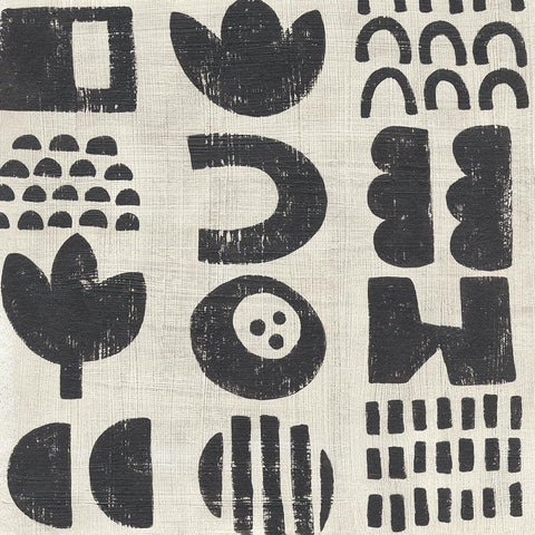 Tabla II Black Modern Wood Framed Art Print by Zarris, Chariklia