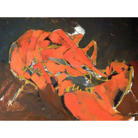 Abstract Lobster I Gold Ornate Wood Framed Art Print with Double Matting by Ferrell, Erin McGee