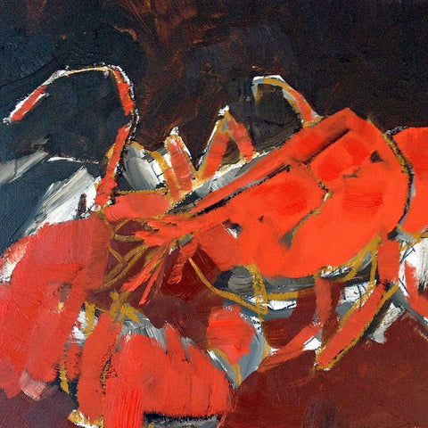 Abstract Lobster IV Black Modern Wood Framed Art Print by Ferrell, Erin McGee