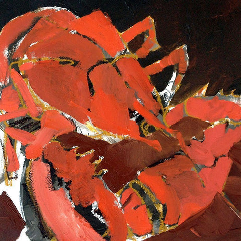 Abstract Lobster V White Modern Wood Framed Art Print by Ferrell, Erin McGee