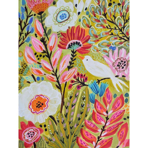 Garden Birds II Black Modern Wood Framed Art Print with Double Matting by Fields, Karen