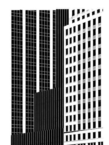 NYC in Pure B and W II White Modern Wood Framed Art Print with Double Matting by Pica, Jeff