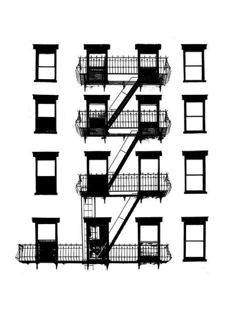 NYC in Pure B and W VI White Modern Wood Framed Art Print with Double Matting by Pica, Jeff