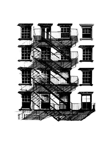 NYC in Pure B and W IX Black Ornate Wood Framed Art Print with Double Matting by Pica, Jeff