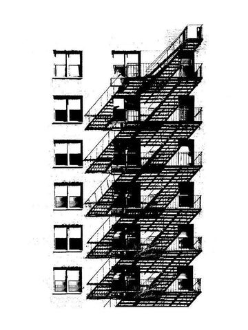 NYC in Pure B and W X White Modern Wood Framed Art Print with Double Matting by Pica, Jeff