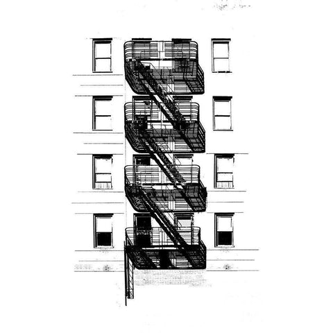 NYC in Pure B and W XI Gold Ornate Wood Framed Art Print with Double Matting by Pica, Jeff
