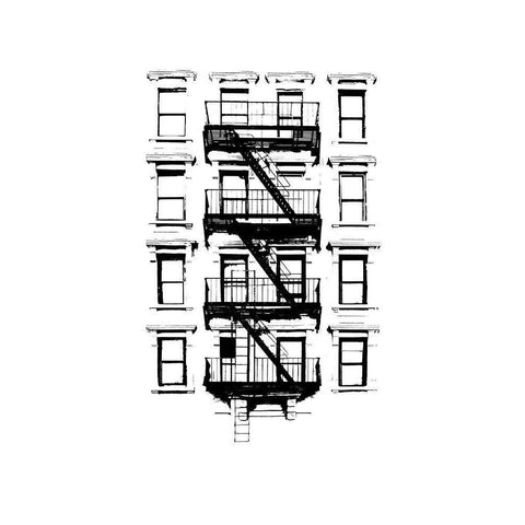 NYC in Pure B and W XII Gold Ornate Wood Framed Art Print with Double Matting by Pica, Jeff