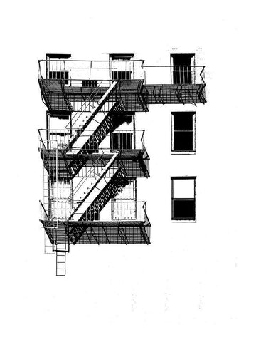 NYC in Pure B and W XIV Black Ornate Wood Framed Art Print with Double Matting by Pica, Jeff