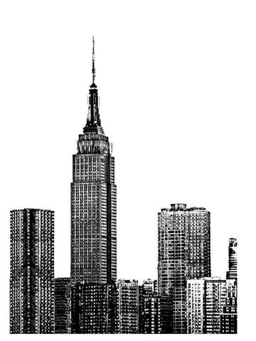 NYC in Pure B and W XVIII White Modern Wood Framed Art Print with Double Matting by Pica, Jeff