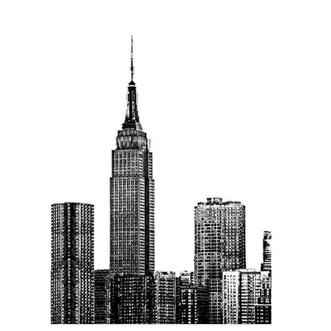 NYC in Pure B and W XVIII White Modern Wood Framed Art Print by Pica, Jeff