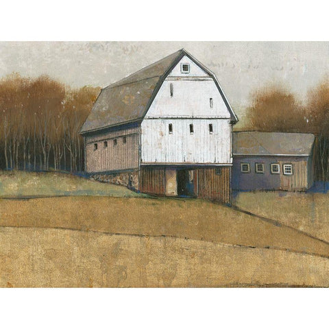 White Barn View II White Modern Wood Framed Art Print by OToole, Tim