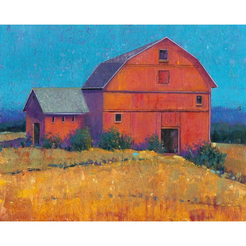 Colorful Barn View I Gold Ornate Wood Framed Art Print with Double Matting by OToole, Tim