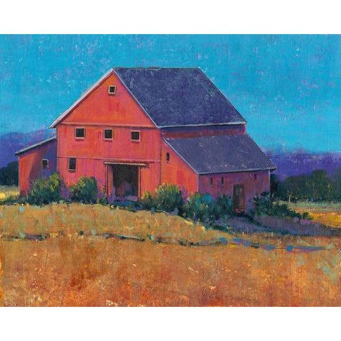 Colorful Barn View II Black Modern Wood Framed Art Print with Double Matting by OToole, Tim