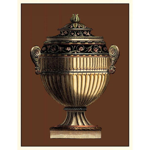 Imperial Urns I Black Modern Wood Framed Art Print with Double Matting by Vision Studio