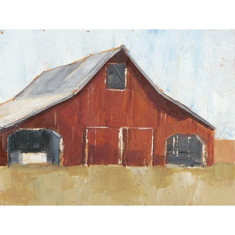 Rustic Red Barn I Gold Ornate Wood Framed Art Print with Double Matting by Harper, Ethan