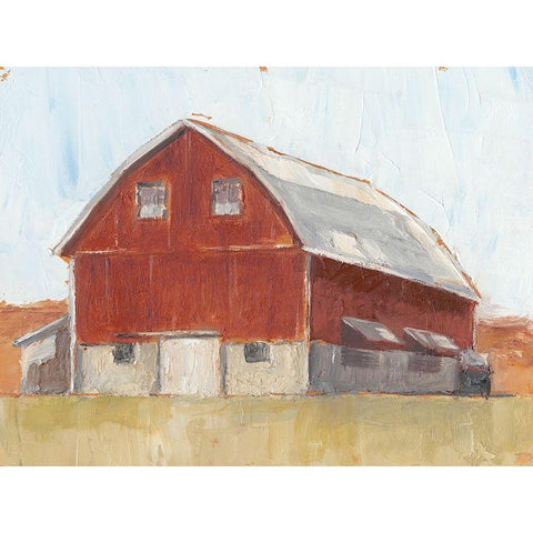 Rustic Red Barn II Gold Ornate Wood Framed Art Print with Double Matting by Harper, Ethan