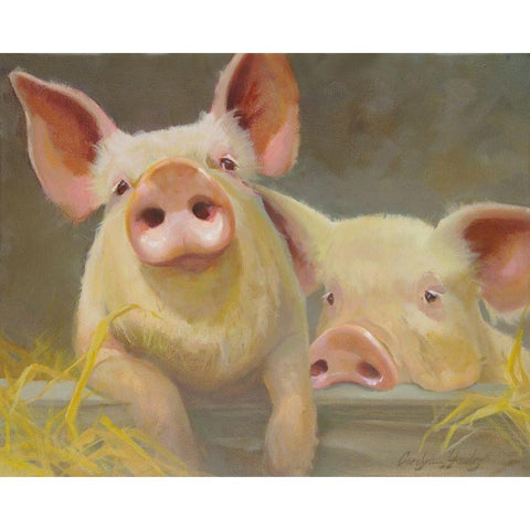 Life as a Pig II White Modern Wood Framed Art Print by Hawley, Carolyne