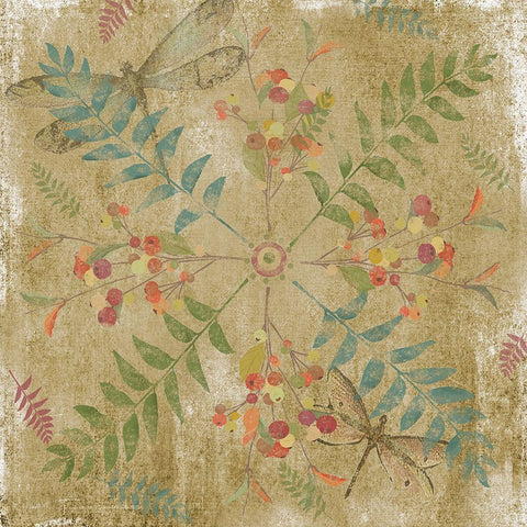 Nature Tile II Gold Ornate Wood Framed Art Print with Double Matting by Reynolds, Jade