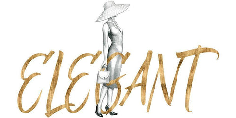 Gilded Fashion Figures III Black Ornate Wood Framed Art Print with Double Matting by Popp, Grace