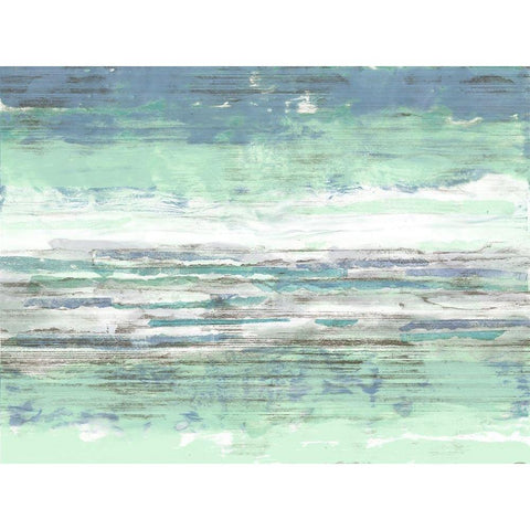 Seascape Striations II White Modern Wood Framed Art Print by Goldberger, Jennifer