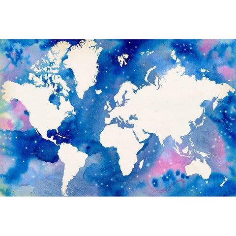 Starry World White Modern Wood Framed Art Print by Popp, Grace