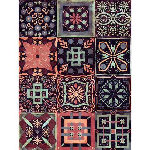 Kaleidoscope Tile IV White Modern Wood Framed Art Print by Borges, Victoria