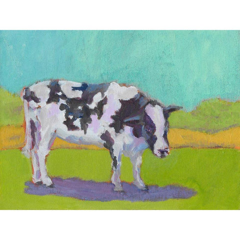 Pasture Cow I Black Modern Wood Framed Art Print by Young, Carol