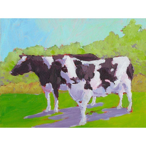 Pasture Cows II Black Modern Wood Framed Art Print by Young, Carol
