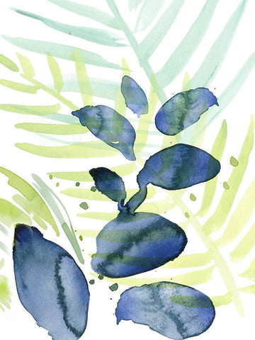 Queen Palms II White Modern Wood Framed Art Print with Double Matting by Parker, Jennifer Paxton