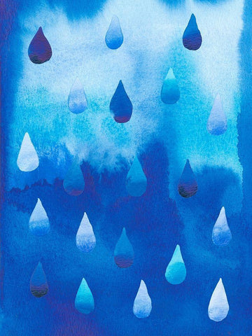 Drip Drop I Black Ornate Wood Framed Art Print with Double Matting by Ludwig, Alicia