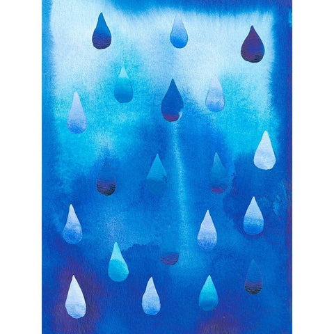 Drip Drop II Black Modern Wood Framed Art Print with Double Matting by Ludwig, Alicia