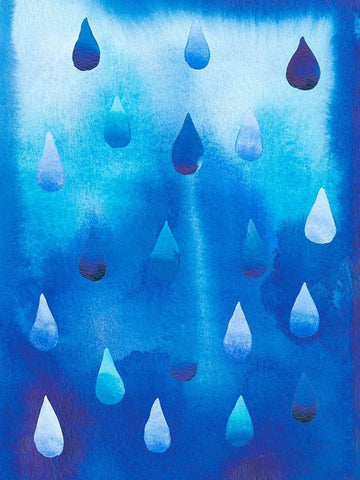 Drip Drop II White Modern Wood Framed Art Print with Double Matting by Ludwig, Alicia