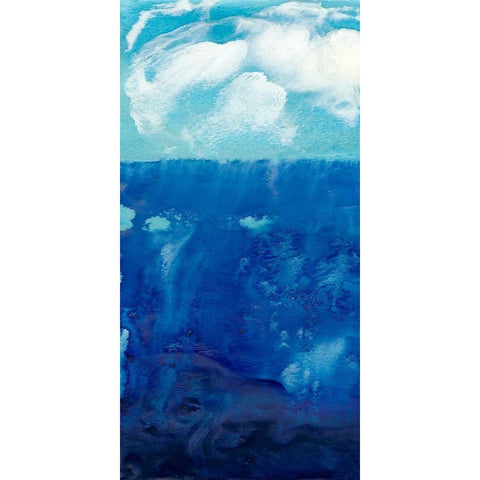 Deep Blue I Black Modern Wood Framed Art Print with Double Matting by Ludwig, Alicia