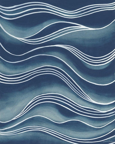Wind and Waves I Black Ornate Wood Framed Art Print with Double Matting by Lam, Vanna