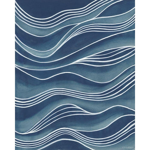 Wind and Waves II White Modern Wood Framed Art Print by Lam, Vanna