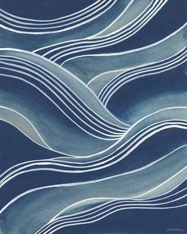 Wind and Waves III Black Ornate Wood Framed Art Print with Double Matting by Lam, Vanna