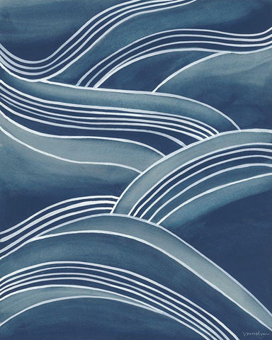 Wind and Waves IV Black Ornate Wood Framed Art Print with Double Matting by Lam, Vanna