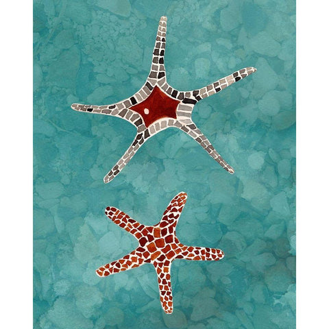 Twin Starfish I Black Modern Wood Framed Art Print by Ludwig, Alicia